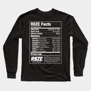 RIIZE Nutritional Facts Long Sleeve T-Shirt